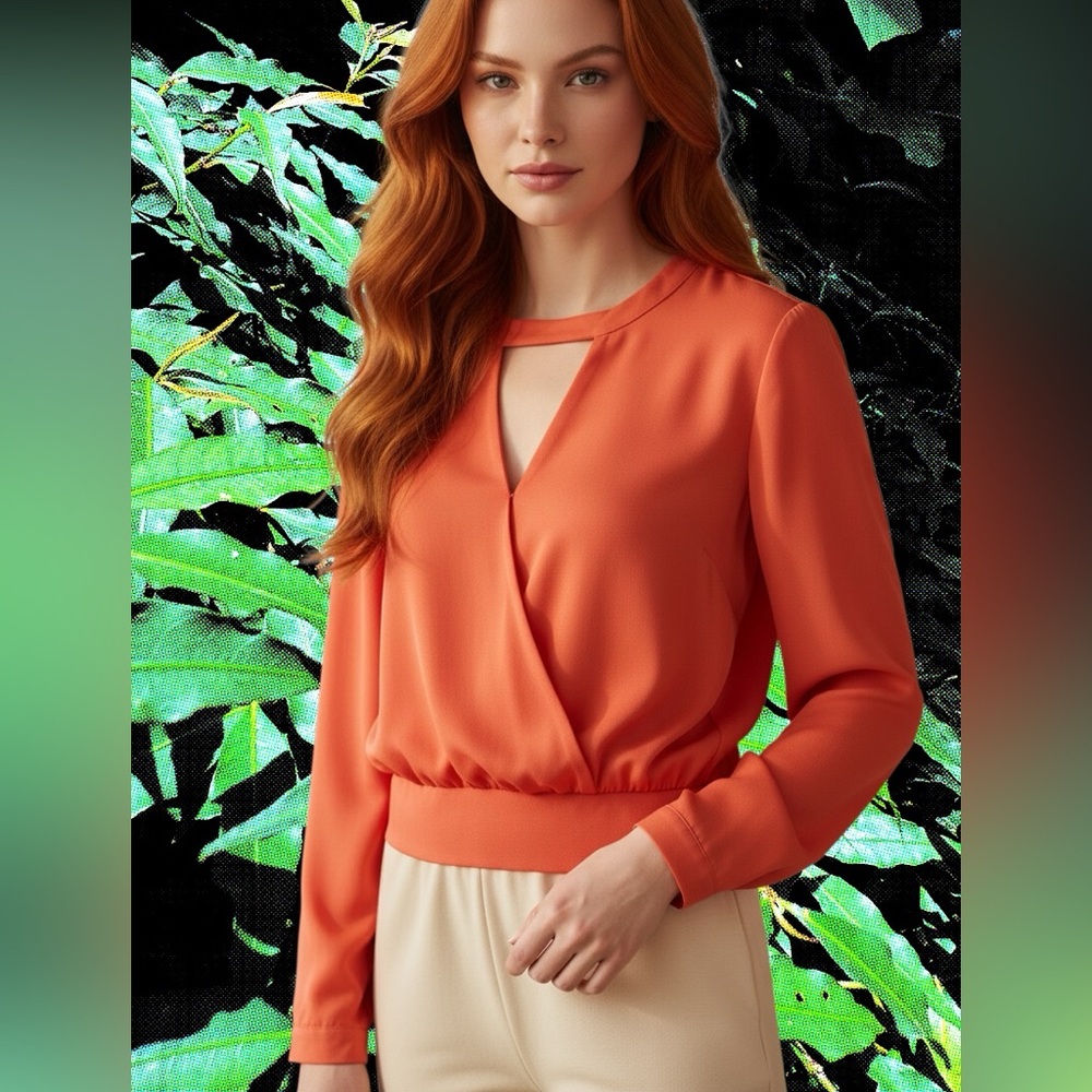 Elegant intense orange Women's Blouse